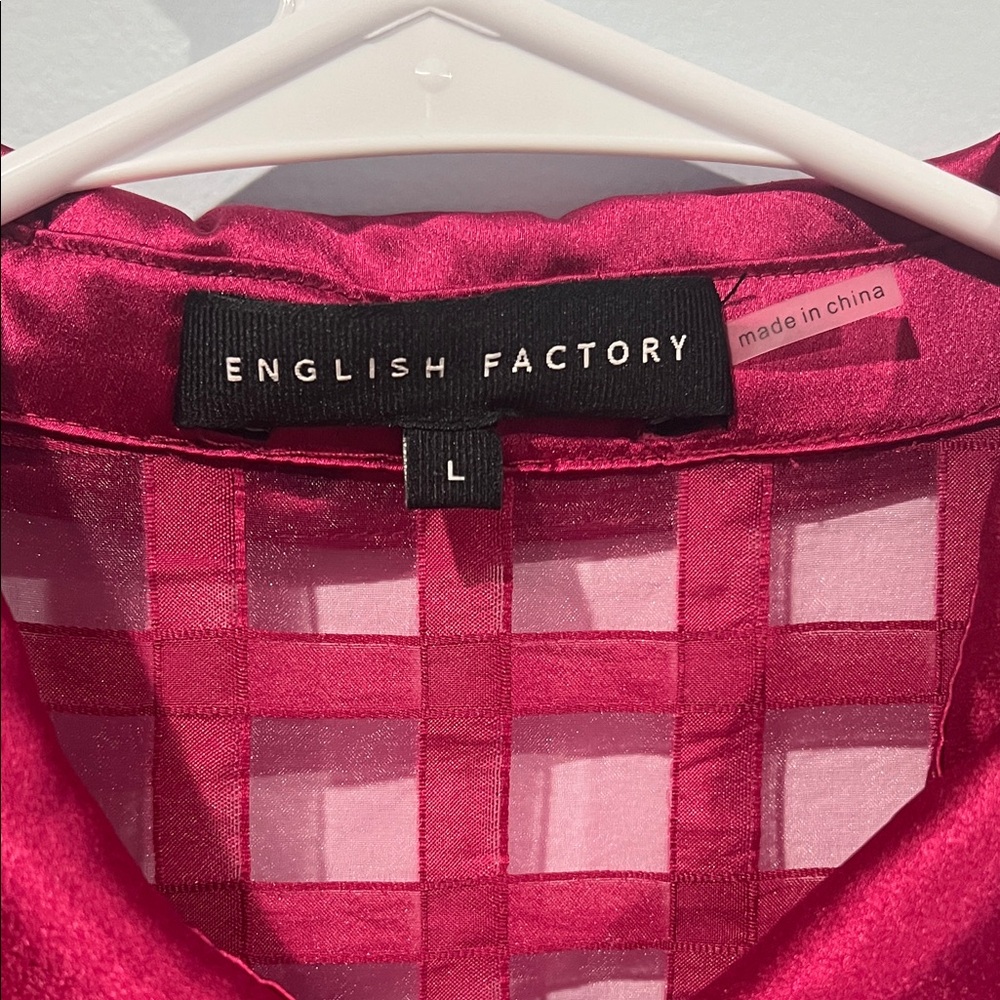 🍷 English Factory Gridded Organza Tiered Maxi Dress – Size L, NWOT 🍷 - Picture 8 of 14